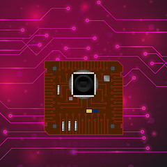 Image showing Modern Computer Technology Red Background