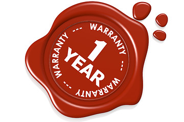 Image showing One year warranty seal isolated on white background