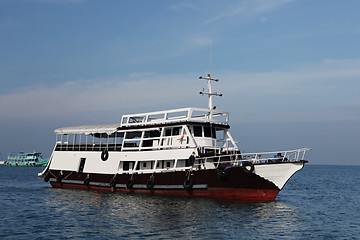 Image showing old ship in blue ocean