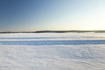 Image showing the field covered with snow  