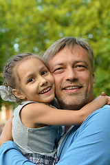 Image showing father with daughter in summer park