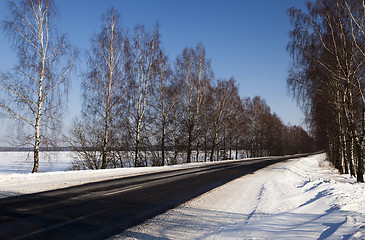 Image showing winter road , snow