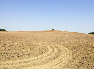Image showing plowed land, summer  
