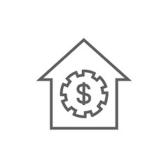 Image showing House with dollar symbol line icon.