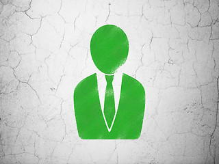 Image showing News concept: Business Man on wall background