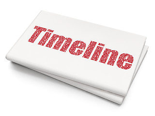 Image showing Time concept: Timeline on Blank Newspaper background