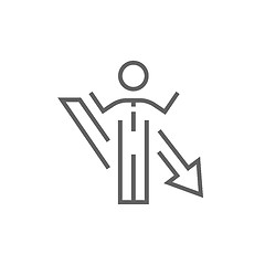 Image showing Businessman with arrow down line icon.