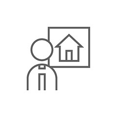 Image showing Real estate agent line icon.