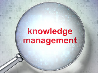 Image showing Education concept: Knowledge Management with optical glass