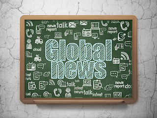 Image showing News concept: Global News on School Board background