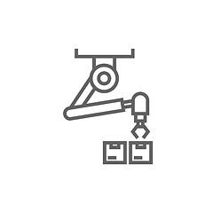 Image showing Robotic packaging line icon.