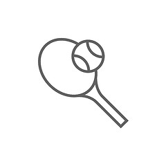 Image showing Tennis racket and ball line icon.