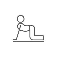 Image showing Man practicing yoga line icon.