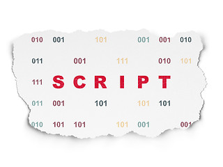 Image showing Database concept: Script on Torn Paper background