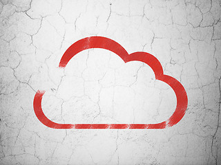 Image showing Cloud computing concept: Cloud on wall background