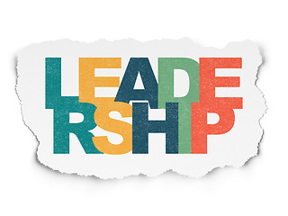 Image showing Business concept: Leadership on Torn Paper background