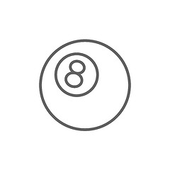 Image showing Billiard ball line icon.