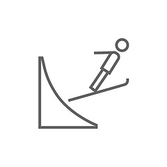 Image showing Ski jumping line icon.