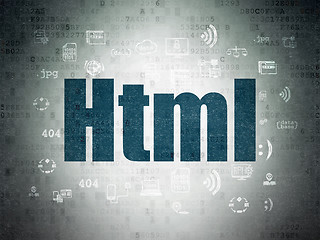 Image showing Database concept: Html on Digital Paper background