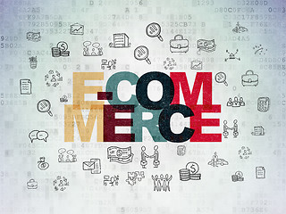 Image showing Business concept: E-commerce on Digital Paper background