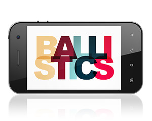 Image showing Science concept: Smartphone with Ballistics on  display