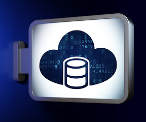 Image showing Database concept: Database With Cloud on billboard background