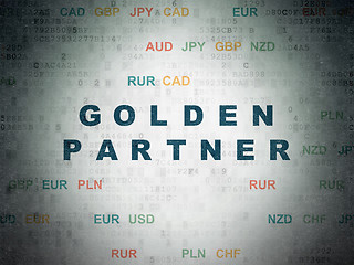 Image showing Business concept: Golden Partner on Digital Paper background