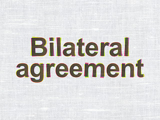 Image showing Insurance concept: Bilateral Agreement on fabric texture background