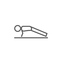 Image showing Man making push ups line icon.