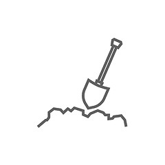 Image showing Mining shovel line icon.