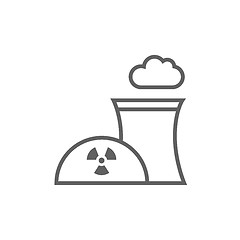 Image showing Nuclear power plant line icon.