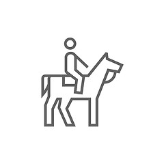 Image showing Horse riding line icon.