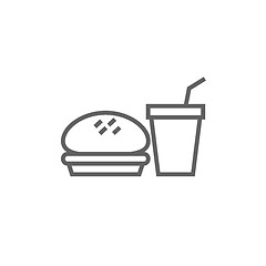 Image showing Fast food meal line icon.