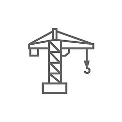 Image showing Construction crane line icon.