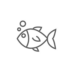 Image showing Little fish under water line icon.