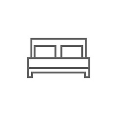 Image showing Double bed line icon.