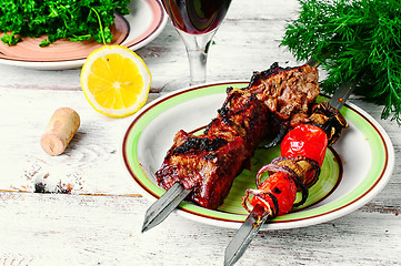 Image showing Kebab cooked on skewers