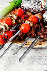 Image showing Kebab cooked on skewers