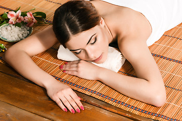 Image showing Beautiful young woman at a spa salon