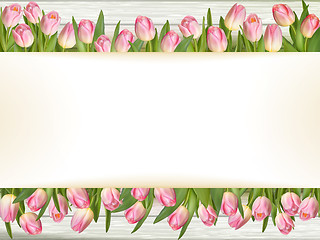 Image showing Pink tulips with space for text. EPS 10