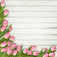 Image showing Bouquet of pinkl tulips. EPS 10