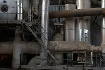 Image showing different size and shaped pipes at a power plant