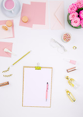 Image showing Still life of fashion woman, objects on white