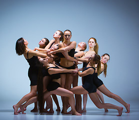 Image showing The group of modern ballet dancers 