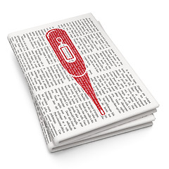 Image showing Health concept: Thermometer on Newspaper background