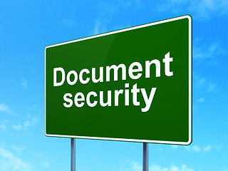 Image showing Security concept: Document Security on road sign background