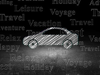 Image showing Vacation concept: Car in grunge dark room