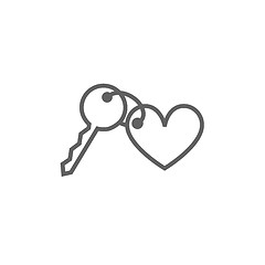 Image showing Trinket for keys as heart line icon.