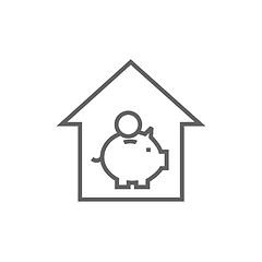 Image showing House savings line icon.