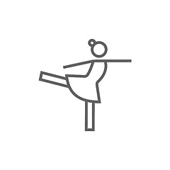 Image showing Female figure skater line icon.